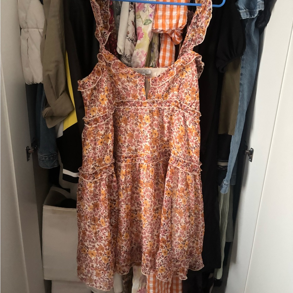 Patrons of Peace Floral Kids Dress - Pink and Yellow